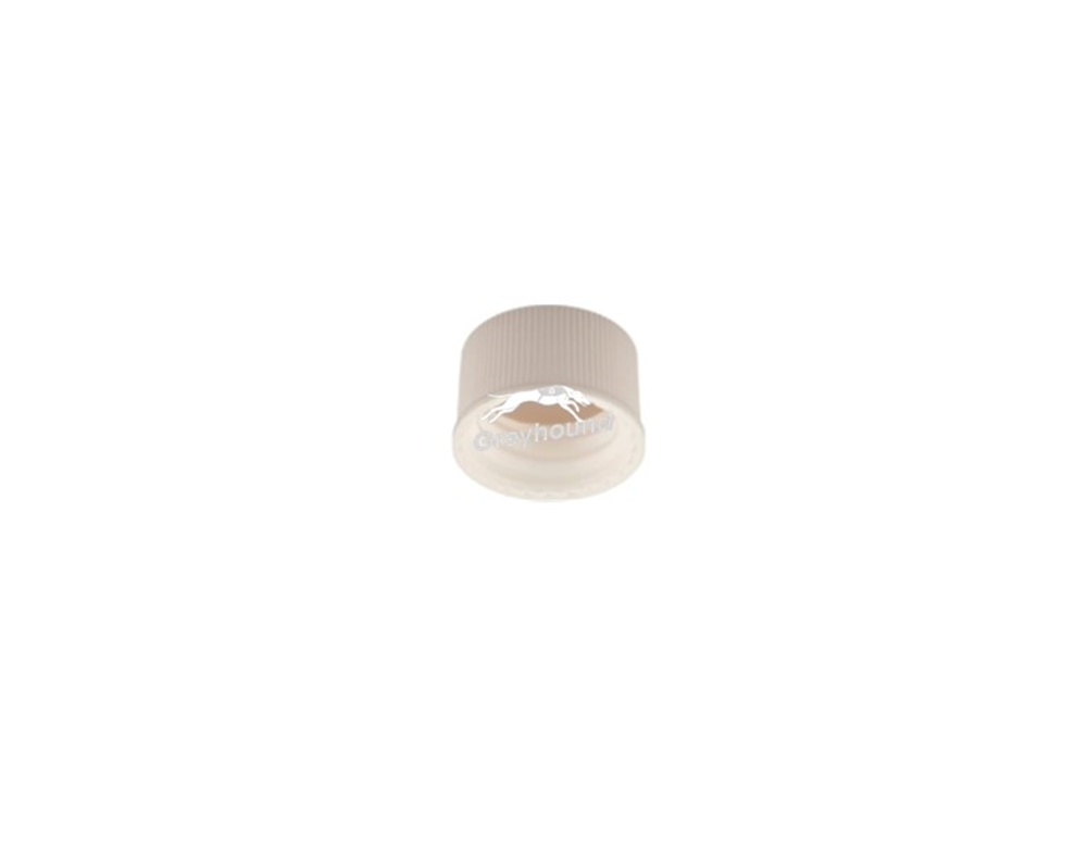 Picture of 15-425 Solid Top Screw Cap, White Polypropylene with PTFE/F217 Foam Liner